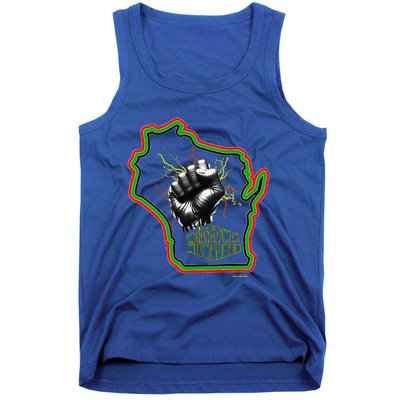 African American Blackpower Wisconsin Milwaukee Map Tank Top