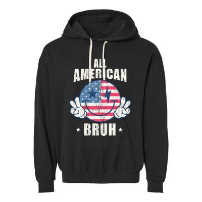 All American Bruh 4th Of July Boy Patriotic Garment-Dyed Fleece Hoodie