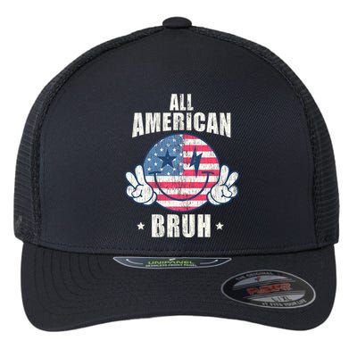 All American Bruh 4th Of July Boy Patriotic Flexfit Unipanel Trucker Cap