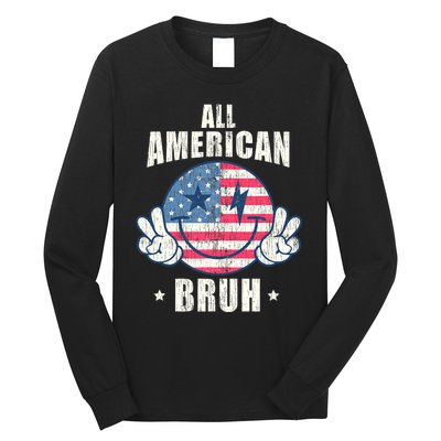 All American Bruh 4th Of July Boy Patriotic Long Sleeve Shirt