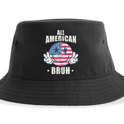 All American Bruh 4th Of July Boy Patriotic Sustainable Bucket Hat