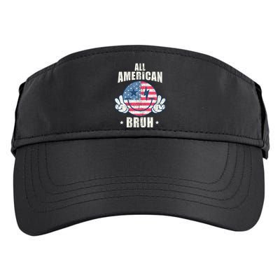 All American Bruh 4th Of July Boy Patriotic Adult Drive Performance Visor