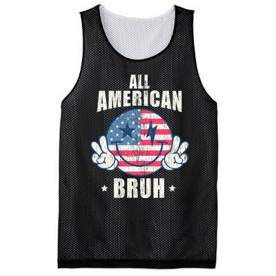 All American Bruh 4th Of July Boy Patriotic Mesh Reversible Basketball Jersey Tank