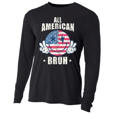 All American Bruh 4th Of July Boy Patriotic Cooling Performance Long Sleeve Crew