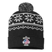 All American Bruh 4th Of July Boy Patriotic USA-Made Snowflake Beanie