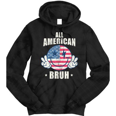 All American Bruh 4th Of July Boy Patriotic Tie Dye Hoodie