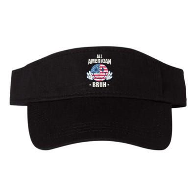 All American Bruh 4th Of July Boy Patriotic Valucap Bio-Washed Visor