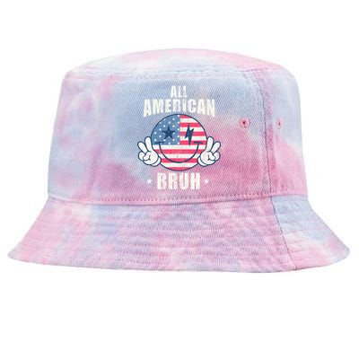 All American Bruh 4th Of July Boy Patriotic Tie-Dyed Bucket Hat