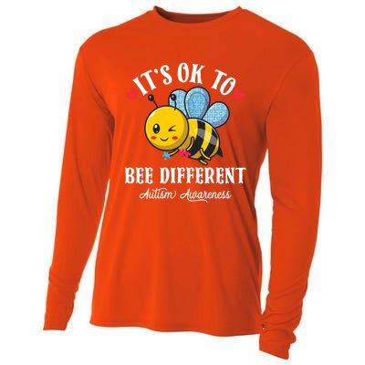 Autism Awareness Bee ItS Ok To Be Different Autistic Bees Gift Cooling Performance Long Sleeve Crew