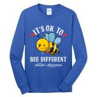 Autism Awareness Bee ItS Ok To Be Different Autistic Bees Gift Tall Long Sleeve T-Shirt