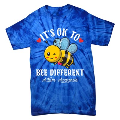 Autism Awareness Bee ItS Ok To Be Different Autistic Bees Gift Tie-Dye T-Shirt