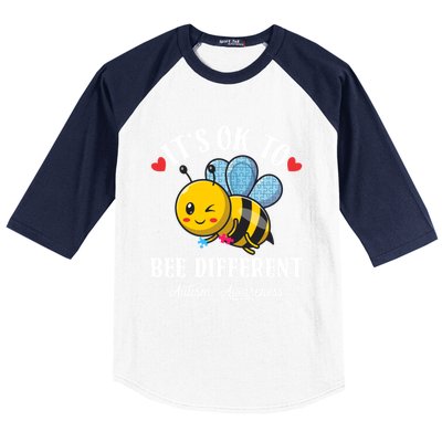 Autism Awareness Bee ItS Ok To Be Different Autistic Bees Gift Baseball Sleeve Shirt