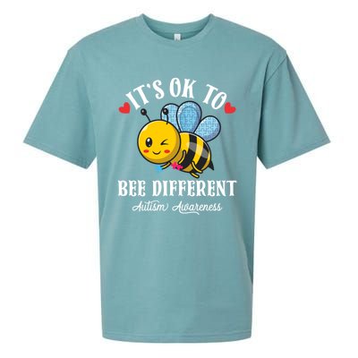 Autism Awareness Bee ItS Ok To Be Different Autistic Bees Gift Sueded Cloud Jersey T-Shirt