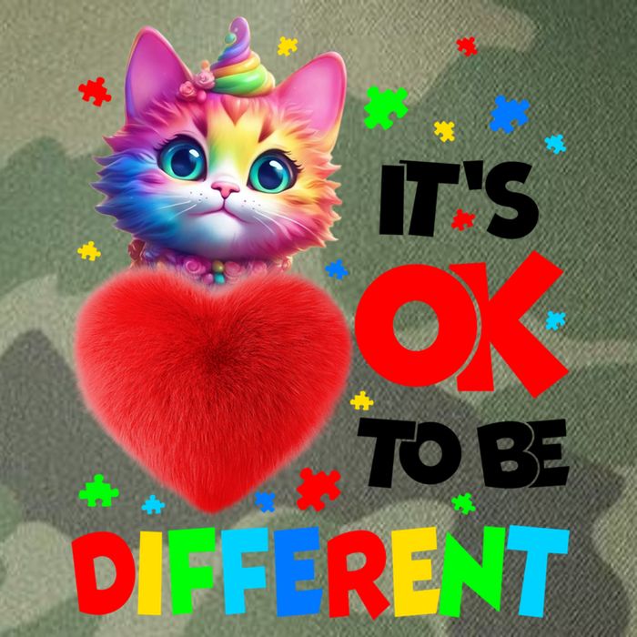 Autism Awareness Cat ItS Ok To Be Different Funny Autistic Gift Legacy Tie Dye Trucker Hat