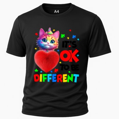 Autism Awareness Cat ItS Ok To Be Different Funny Autistic Gift Performance Shirt