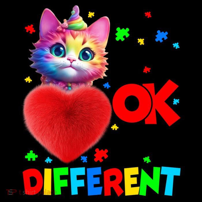 Autism Awareness Cat ItS Ok To Be Different Funny Autistic Gift Sustainable Bucket Hat
