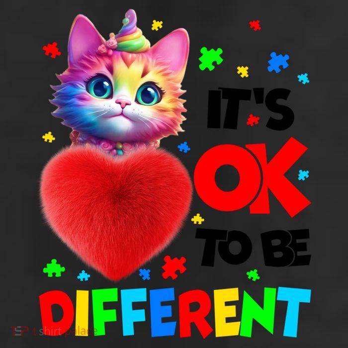 Autism Awareness Cat ItS Ok To Be Different Funny Autistic Gift 11oz C Handle Ceramic Mug