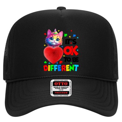 Autism Awareness Cat ItS Ok To Be Different Funny Autistic Gift Trucker Hat
