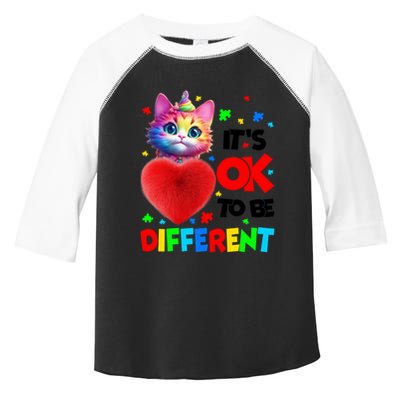 Autism Awareness Cat ItS Ok To Be Different Funny Autistic Gift Toddler Fine Jersey T-Shirt