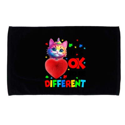 Autism Awareness Cat ItS Ok To Be Different Funny Autistic Gift Microfiber Hand Towel