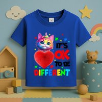 Autism Awareness Cat ItS Ok To Be Different Funny Autistic Gift Toddler T-Shirt