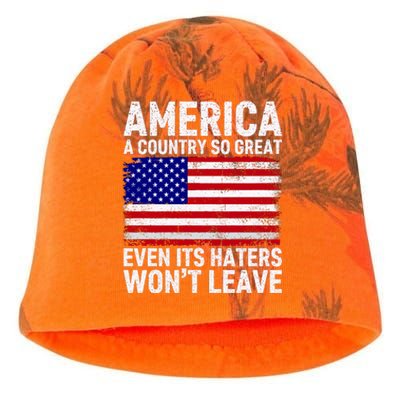 America A Country So Great Even Its Haters WonT Leave Kati - Camo Knit Beanie