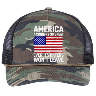 America A Country So Great Even Its Haters WonT Leave Retro Rope Trucker Hat Cap