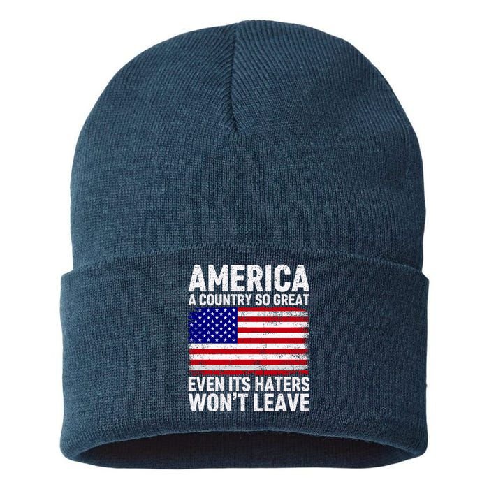 America A Country So Great Even Its Haters WonT Leave Sustainable Knit Beanie