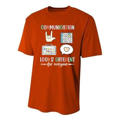 Autism Awareness Communication Looks Different For Everyone Gift Performance Sprint T-Shirt