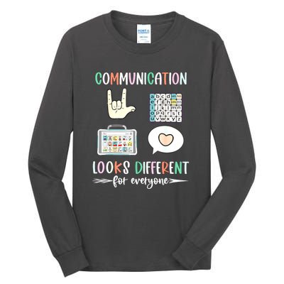 Autism Awareness Communication Looks Different For Everyone Gift Tall Long Sleeve T-Shirt