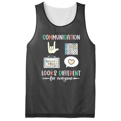 Autism Awareness Communication Looks Different For Everyone Gift Mesh Reversible Basketball Jersey Tank