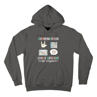 Autism Awareness Communication Looks Different For Everyone Gift Tall Hoodie