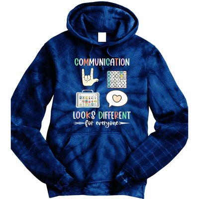 Autism Awareness Communication Looks Different For Everyone Gift Tie Dye Hoodie