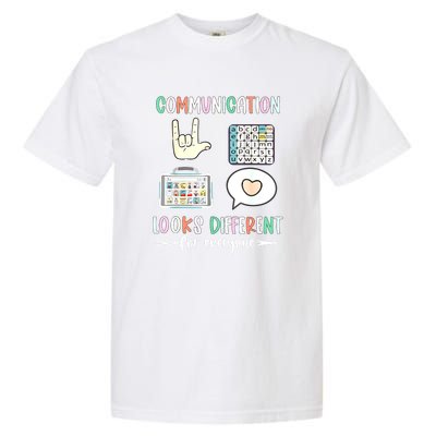 Autism Awareness Communication Looks Different For Everyone Gift Garment-Dyed Heavyweight T-Shirt