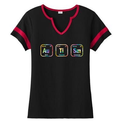 Autism Awareness Chemistry Elets Periodic Table Tie Dye Gift Ladies Halftime Notch Neck Tee