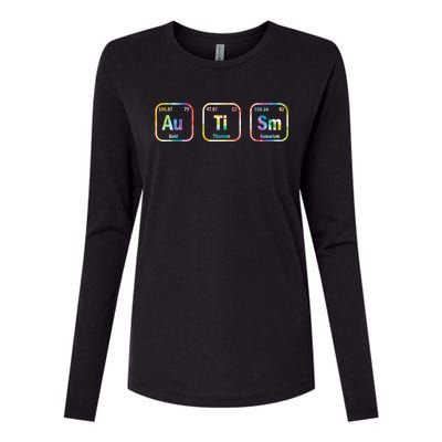 Autism Awareness Chemistry Elets Periodic Table Tie Dye Gift Womens Cotton Relaxed Long Sleeve T-Shirt