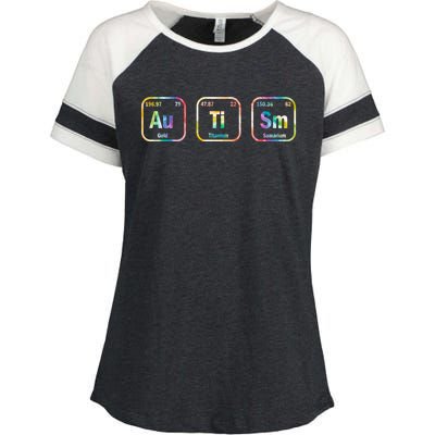 Autism Awareness Chemistry Elets Periodic Table Tie Dye Gift Enza Ladies Jersey Colorblock Tee