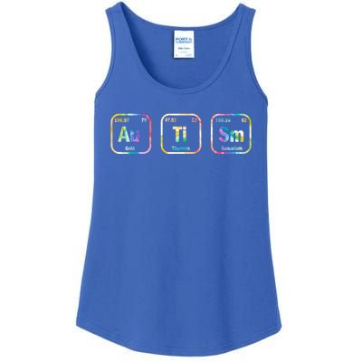 Autism Awareness Chemistry Elets Periodic Table Tie Dye Gift Ladies Essential Tank