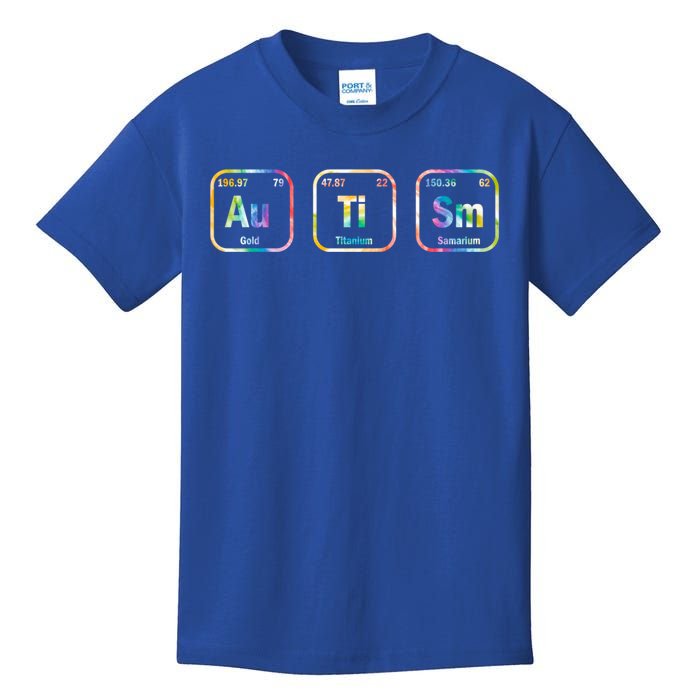 Autism Awareness Chemistry Elets Periodic Table Tie Dye Gift Kids T-Shirt