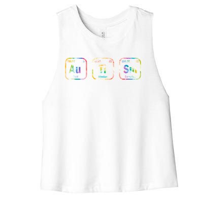 Autism Awareness Chemistry Elets Periodic Table Tie Dye Gift Women's Racerback Cropped Tank