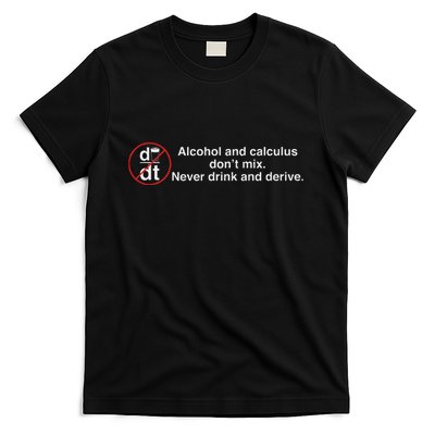 Alcohol And Calculus Don’T Mix Never Drink And Derive T-Shirt