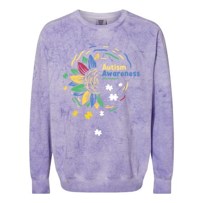 Autism Awareness Choose Kind Autistic Gift Colorblast Crewneck Sweatshirt