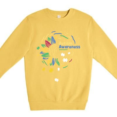 Autism Awareness Choose Kind Autistic Gift Premium Crewneck Sweatshirt