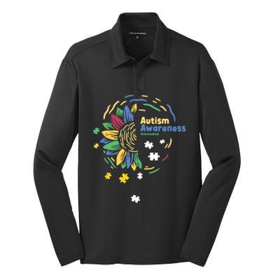 Autism Awareness Choose Kind Autistic Gift Silk Touch Performance Long Sleeve Polo