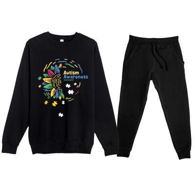 Autism Awareness Choose Kind Autistic Gift Premium Crewneck Sweatsuit Set