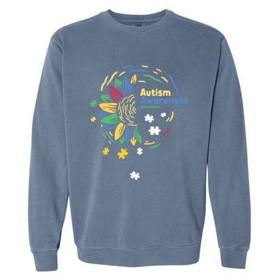 Autism Awareness Choose Kind Autistic Gift Garment-Dyed Sweatshirt