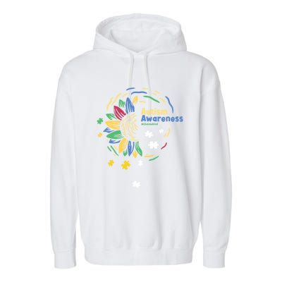 Autism Awareness Choose Kind Autistic Gift Garment-Dyed Fleece Hoodie