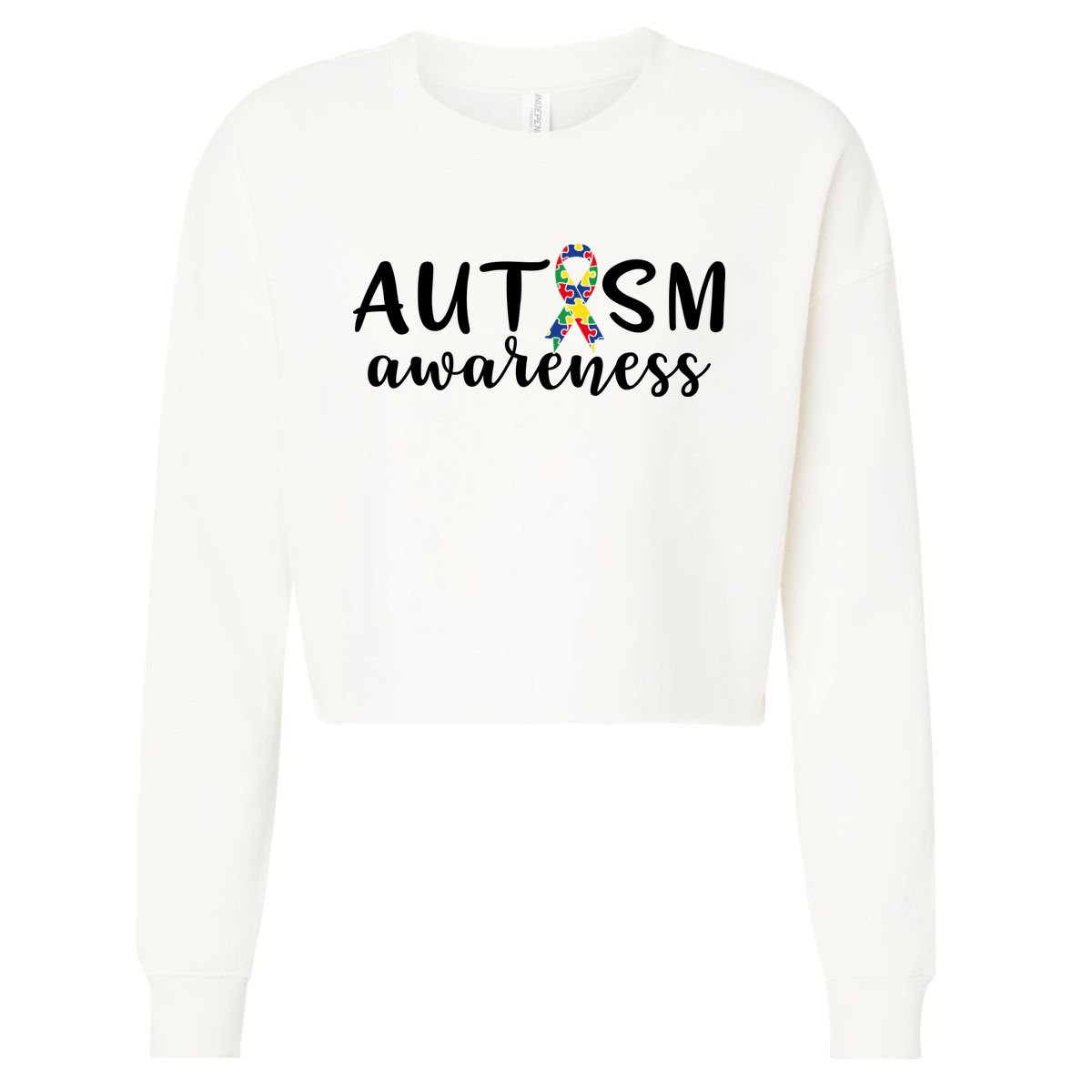 Autism Awareness Cute Autism Awareness Gift Cropped Pullover Crew