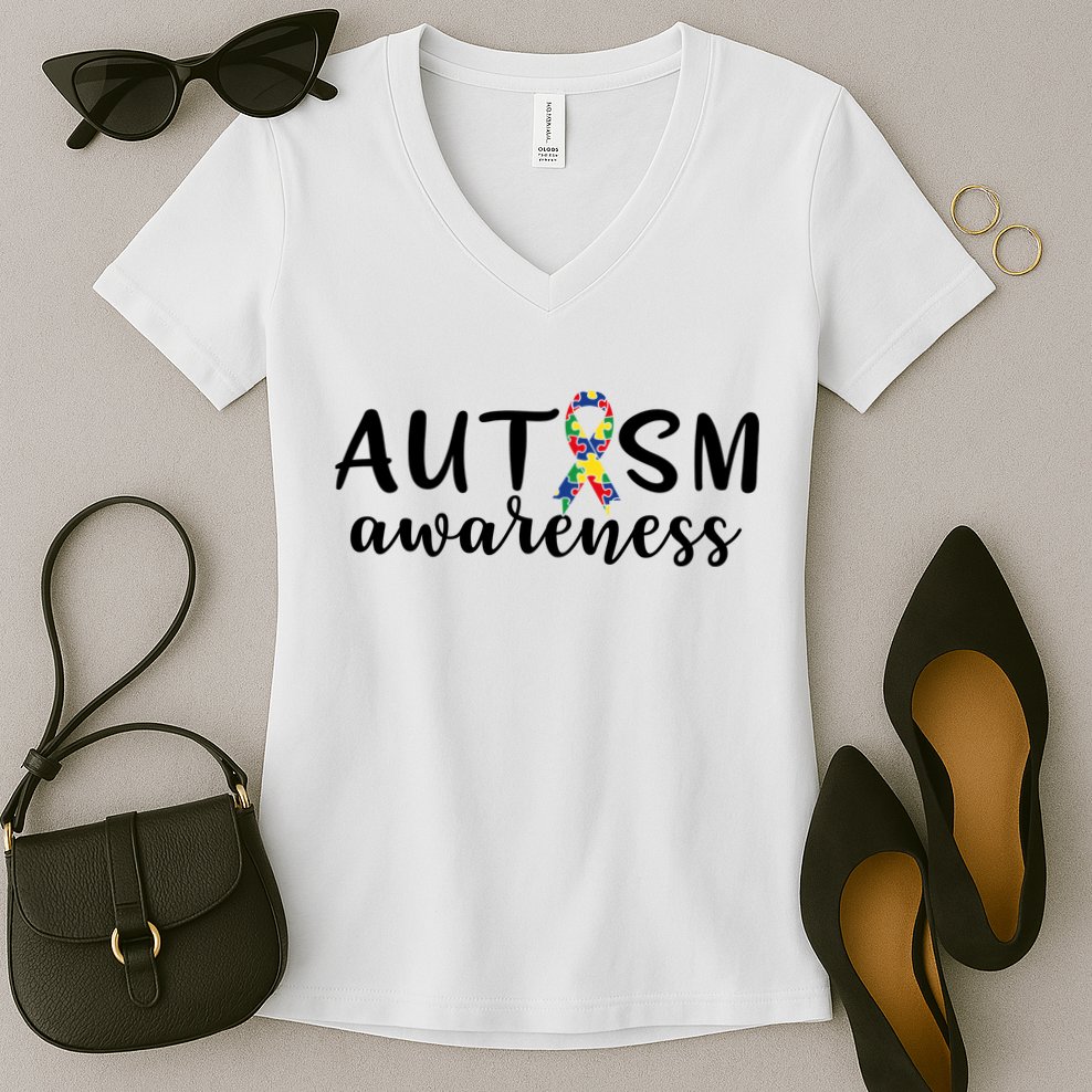 Autism Awareness Cute Autism Awareness Gift Women's V-Neck T-Shirt