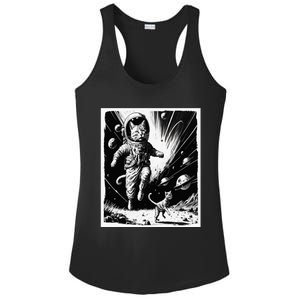 Aliens Abducting cats into Flying UFO Saucer in Cosmic Space Ladies PosiCharge Competitor Racerback Tank